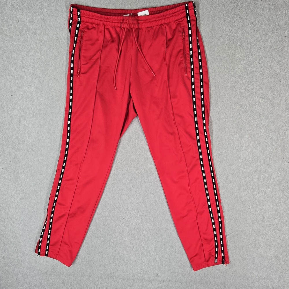 PINK Victoria's Secret Women Activewear Pants Red Striped Track Jogger Sweatpant